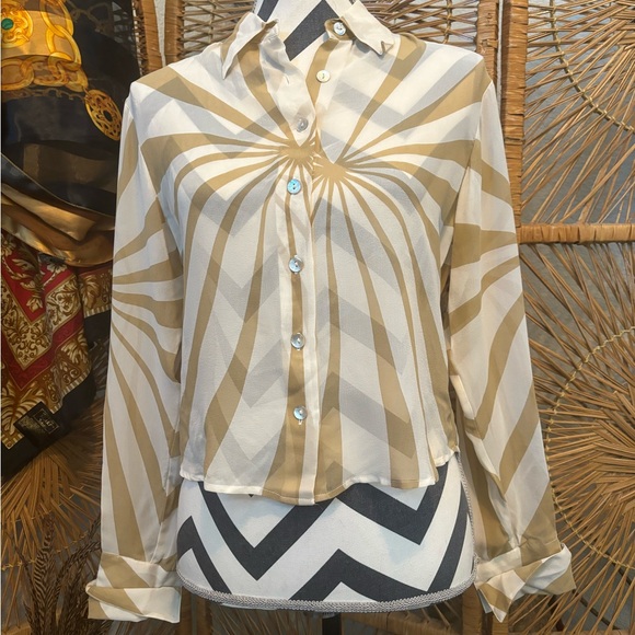 Vintage nwt Paolo Santini chiffon silk retro boho blouse - Picture 1 of 6